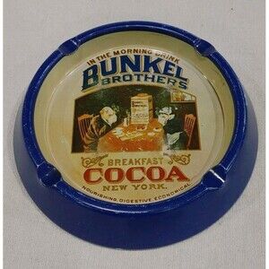 VINTAGE Bunkel Brothers Breakfast Cocoa Ashtray Case Mfg Co. Made in England